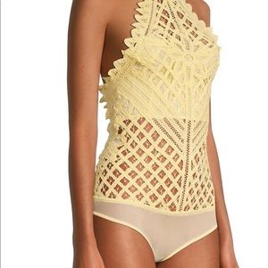 NWT Free People lace crochet bodysuit